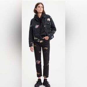 NWT Levi's X Star Wars | 501 Original Cropped Jeans Galaxy All Over 25X26/Sz 2